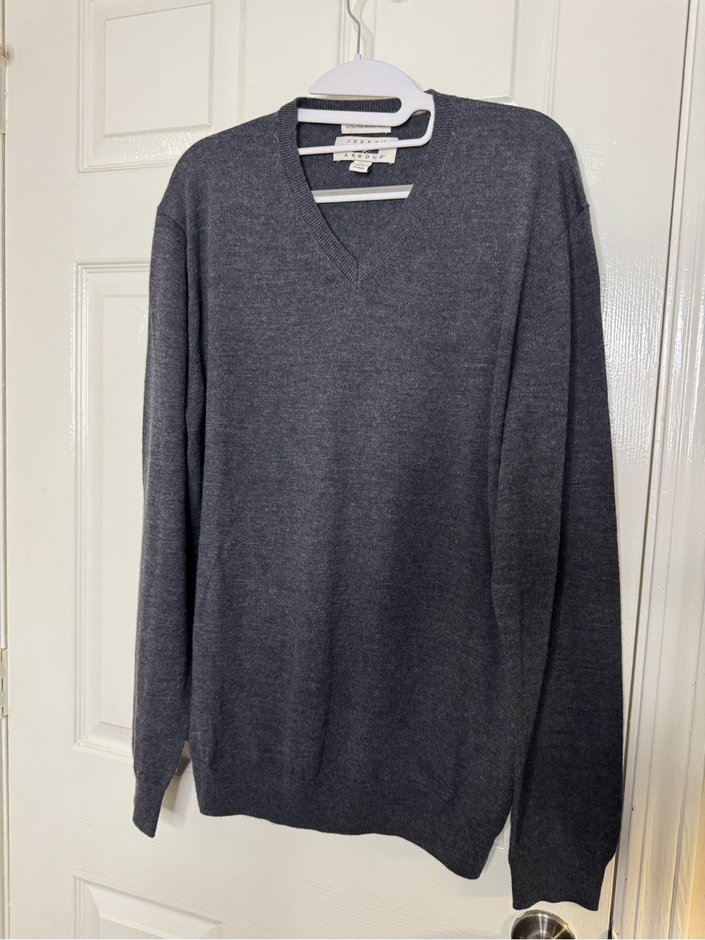 Joseph Abboud Men's V-Neck Sweater in Charcoal Gray